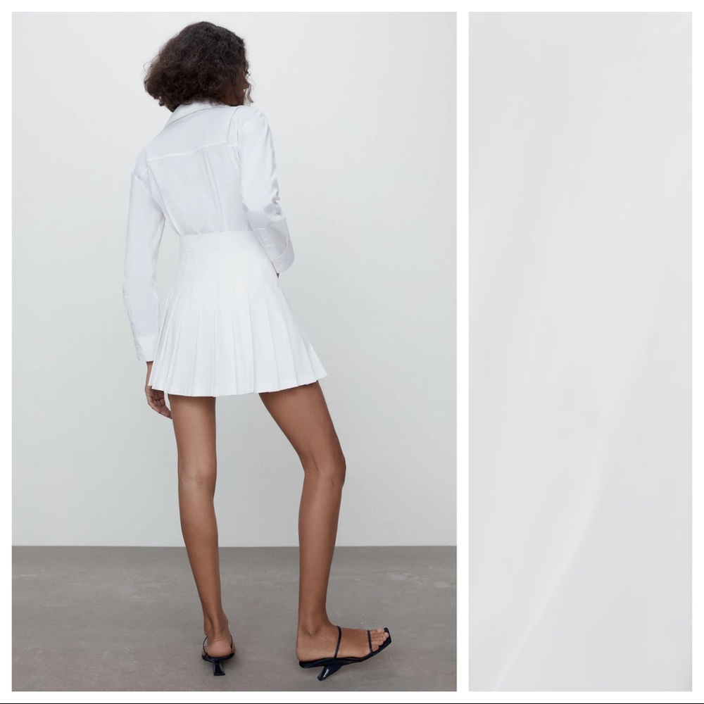 NWT. Zara White Poplin Jumpsuit Dress. Size S. - Picture 2 of 10